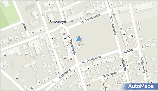Szczuczyn, Plac Tysiąclecia, 29, mapa Szczuczyn