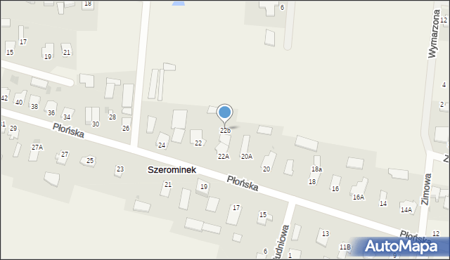 Szerominek, Płońska, 22b, mapa Szerominek