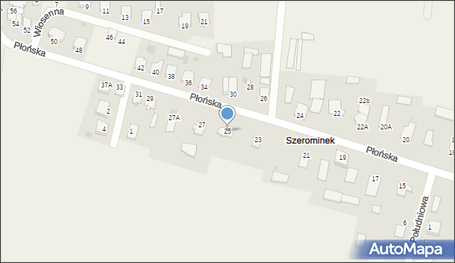 Szerominek, Płońska, 25, mapa Szerominek