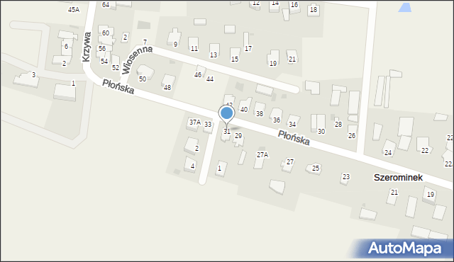 Szerominek, Płońska, 31, mapa Szerominek