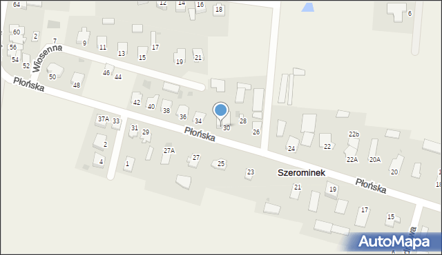 Szerominek, Płońska, 32, mapa Szerominek