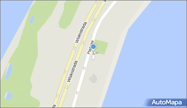 Tarnobrzeg, Plażowa, 31, mapa Tarnobrzegu