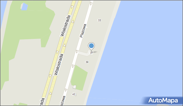 Tarnobrzeg, Plażowa, 37, mapa Tarnobrzegu