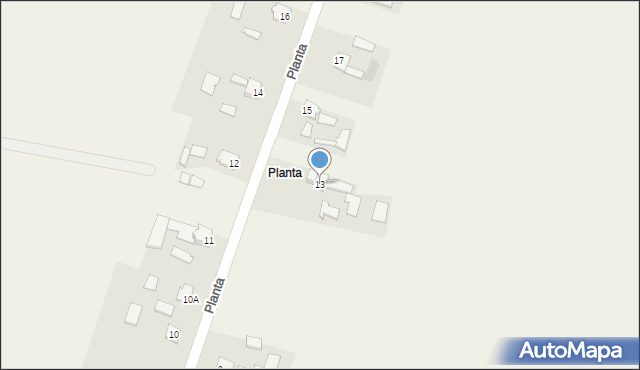 Tęcza, Planta, 13, mapa Tęcza