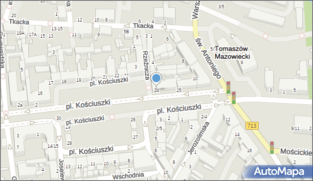 Tomaszów Mazowiecki, Plac Kościuszki Tadeusza, gen., 24, mapa Tomaszów Mazowiecki