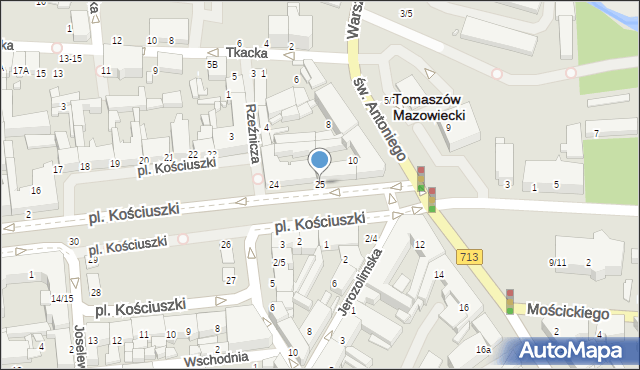 Tomaszów Mazowiecki, Plac Kościuszki Tadeusza, gen., 25, mapa Tomaszów Mazowiecki