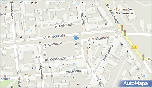 Tomaszów Mazowiecki, Plac Kościuszki Tadeusza, gen., 26, mapa Tomaszów Mazowiecki