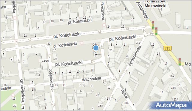 Tomaszów Mazowiecki, Plac Kościuszki Tadeusza, gen., 27, mapa Tomaszów Mazowiecki