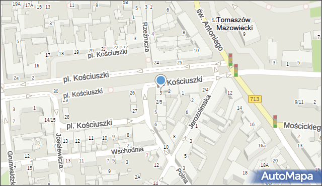 Tomaszów Mazowiecki, Plac Kościuszki Tadeusza, gen., 3, mapa Tomaszów Mazowiecki