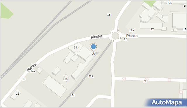 Toruń, Płaska, 20, mapa Torunia