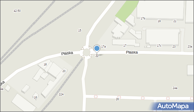 Toruń, Płaska, 22, mapa Torunia
