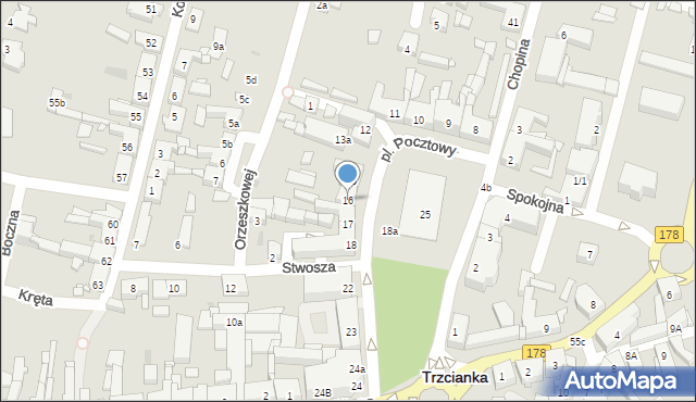 Trzcianka, Plac Pocztowy, 16, mapa Trzcianka