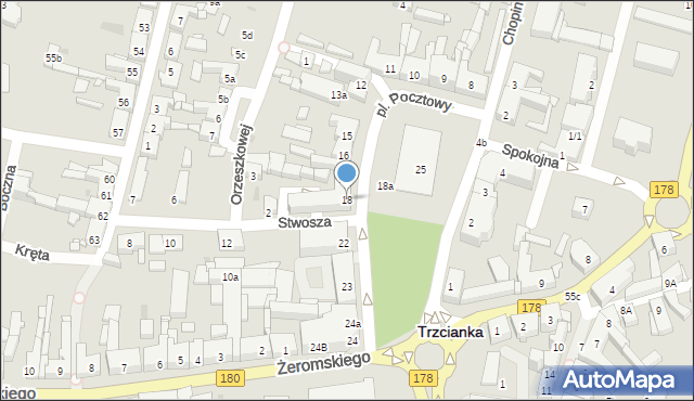 Trzcianka, Plac Pocztowy, 18, mapa Trzcianka