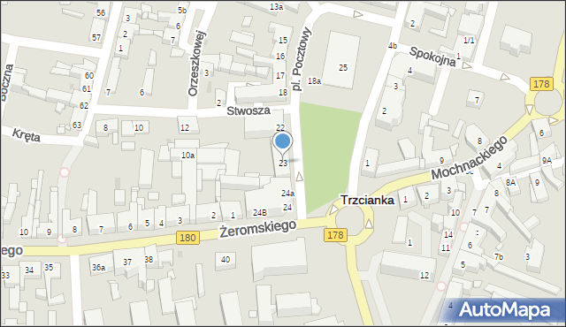 Trzcianka, Plac Pocztowy, 23, mapa Trzcianka