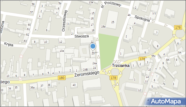 Trzcianka, Plac Pocztowy, 23, mapa Trzcianka