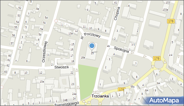 Trzcianka, Plac Pocztowy, 25, mapa Trzcianka