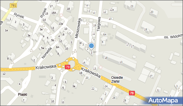 Trzebinia, Plac Targowy, 1, mapa Trzebinia