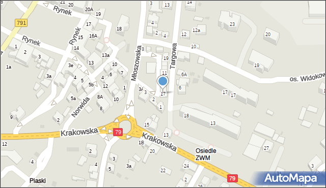 Trzebinia, Plac Targowy, 17, mapa Trzebinia