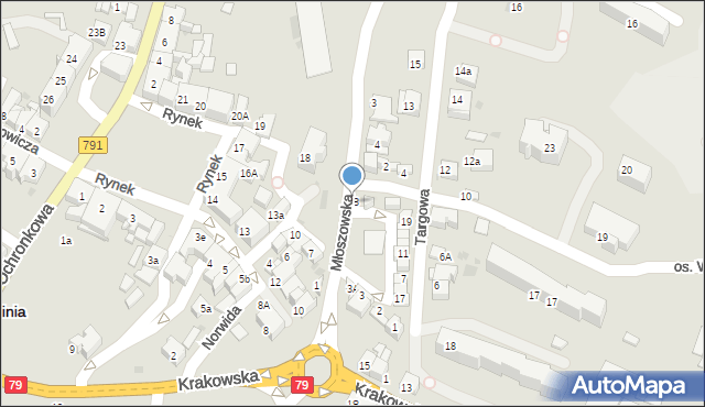 Trzebinia, Plac Targowy, 18, mapa Trzebinia