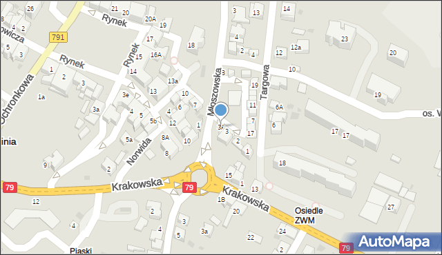 Trzebinia, Plac Targowy, 3A, mapa Trzebinia