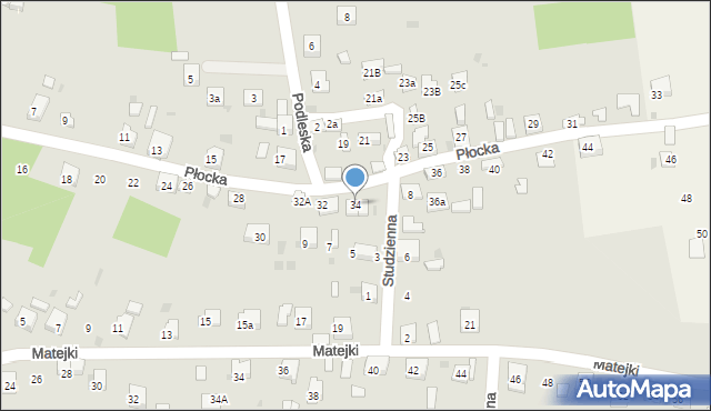 Trzebinia, Płocka, 34, mapa Trzebinia