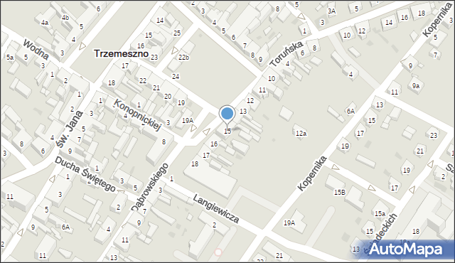 Trzemeszno, Plac Świętego Wojciecha, 15, mapa Trzemeszno