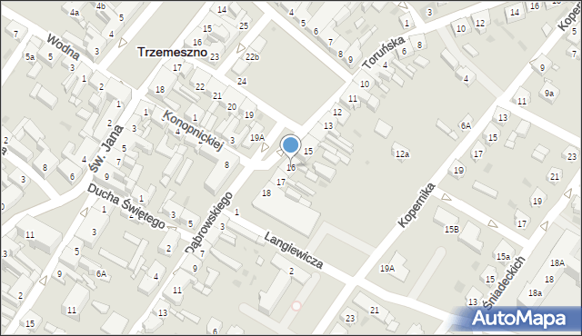 Trzemeszno, Plac Świętego Wojciecha, 16, mapa Trzemeszno