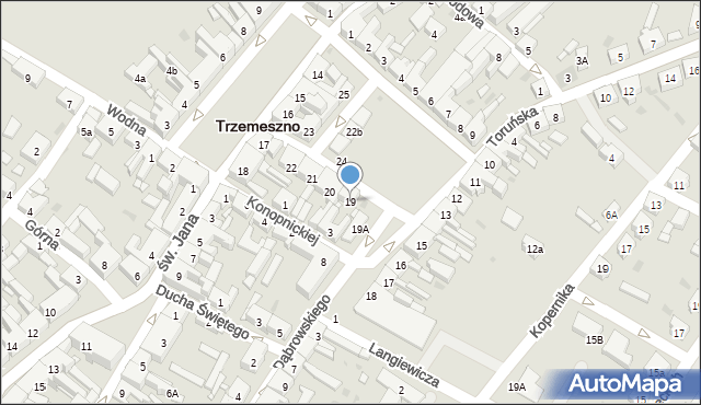 Trzemeszno, Plac Świętego Wojciecha, 19, mapa Trzemeszno