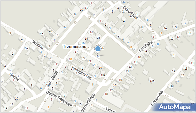 Trzemeszno, Plac Świętego Wojciecha, 24, mapa Trzemeszno