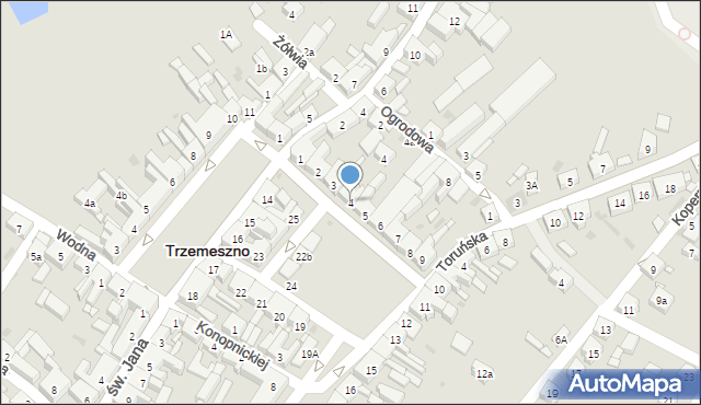 Trzemeszno, Plac Świętego Wojciecha, 4, mapa Trzemeszno