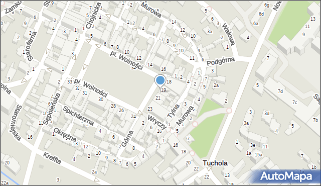 Tuchola, Plac Wolności, 20, mapa Tuchola