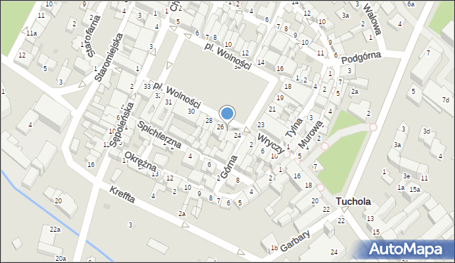 Tuchola, Plac Wolności, 25, mapa Tuchola
