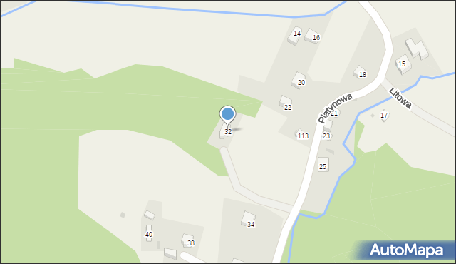 Twardorzeczka, Platynowa, 32, mapa Twardorzeczka