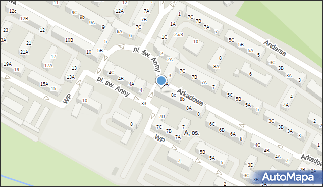 Tychy, Plac św. Anny, 3B, mapa Tychów