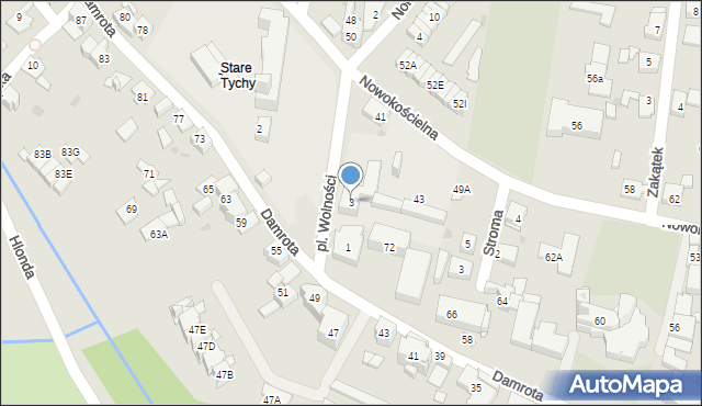 Tychy, Plac Wolności, 3, mapa Tychów