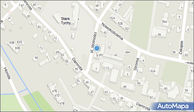 Tychy, Plac Wolności, 3, mapa Tychów