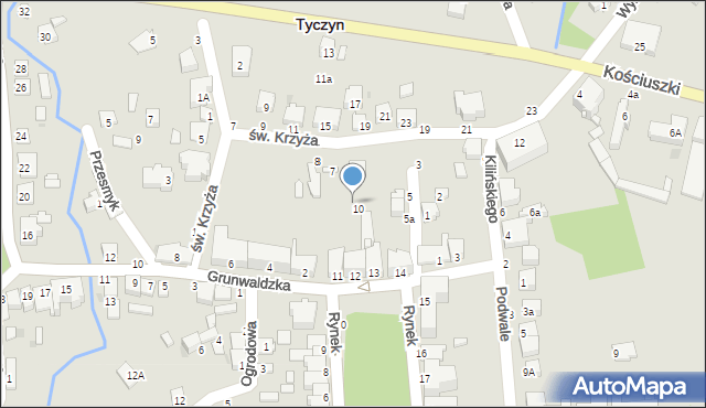 Tyczyn, Plac Wolności, 10a, mapa Tyczyn