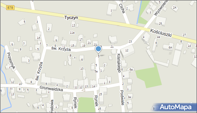 Tyczyn, Plac Wolności, 3, mapa Tyczyn