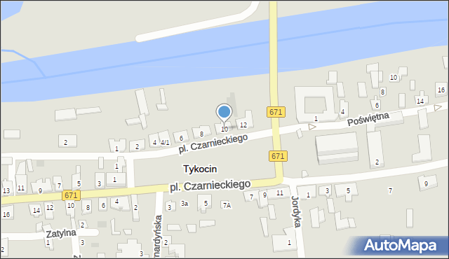 Tykocin, Plac Czarnieckiego Stefana, hetm., 10, mapa Tykocin