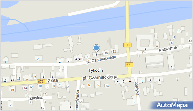 Tykocin, Plac Czarnieckiego Stefana, hetm., 8, mapa Tykocin