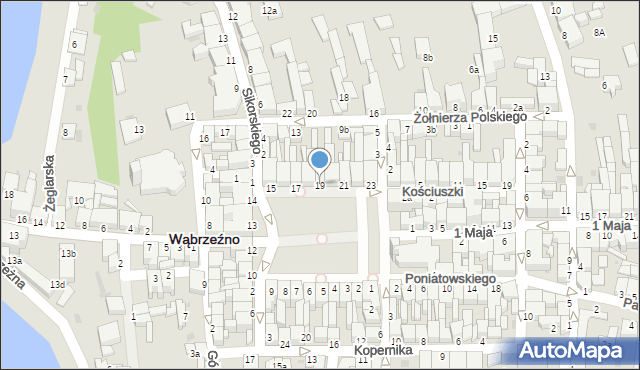 Wąbrzeźno, Plac Jana Pawła II, 19, mapa Wąbrzeźno