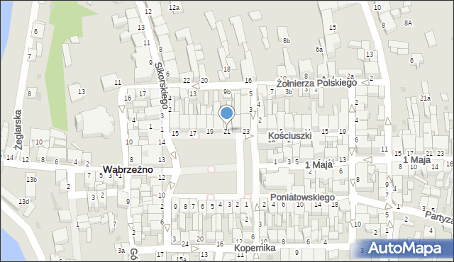 Wąbrzeźno, Plac Jana Pawła II, 21, mapa Wąbrzeźno