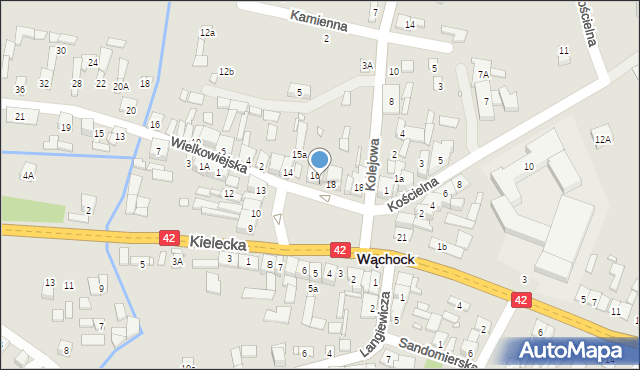 Wąchock, Plac Majora Ponurego, 17a, mapa Wąchock