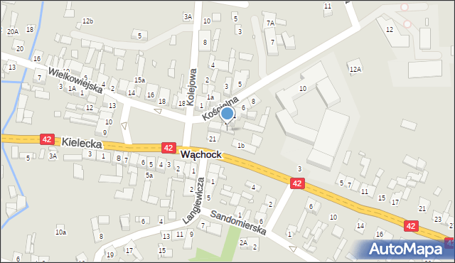 Wąchock, Plac Majora Ponurego, 20a, mapa Wąchock