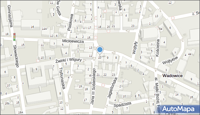 Wadowice, Plac Jana Pawła II, 10, mapa Wadowice