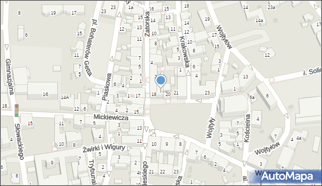 Wadowice, Plac Jana Pawła II, 19, mapa Wadowice