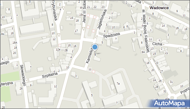 Wadowice, Plac Kościuszki Tadeusza, gen., 8, mapa Wadowice