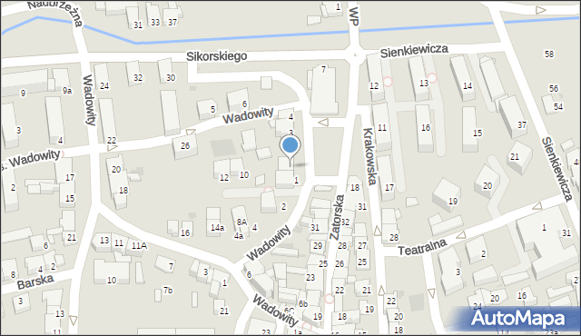 Wadowice, Plac Obrońców Westerplatte, 2, mapa Wadowice