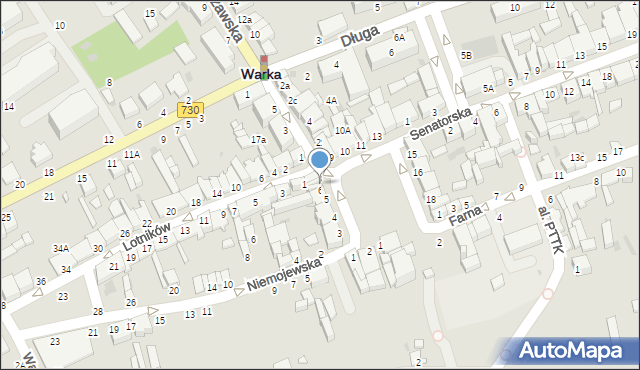 Warka, Plac Czarnieckiego Stefana, hetm., 7, mapa Warka