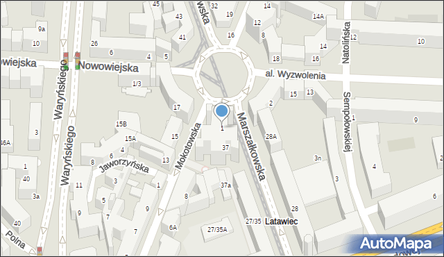 Warszawa, Plac Zbawiciela, 1, mapa Warszawy